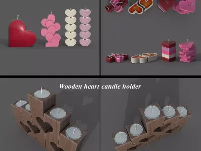 Heart candles collection