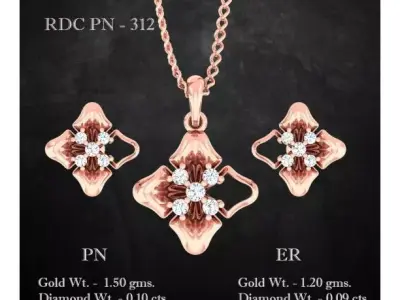 Pendant Earrings combo - 312 3D print model