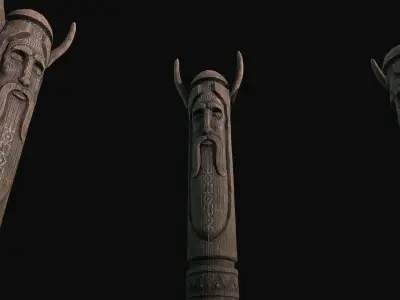 Totem wood 2 pbr 4k Low-poly 3D model Low-poly 3D model