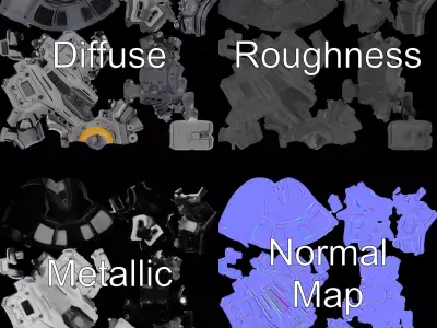 Tactical Blaster model pack Low-poly 3D model