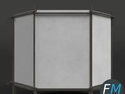 Japanese table lamp 3 3D model