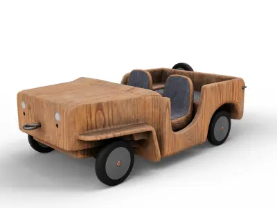Vintage Wooden Toy Car Low-poly 3D model by ErikNurshin