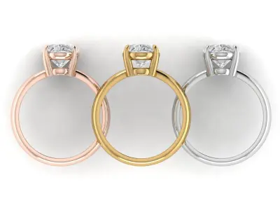 Classic Solitaire Diamond Ring 3D print model