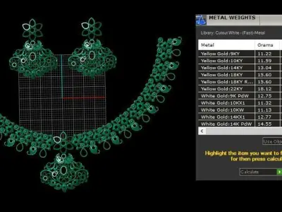 Luxury Wedding Necklace Set 3d printable Model 3D print model