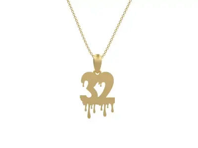 Model 1265 32 Bloody Terror Initial Number Pendant 3D print model