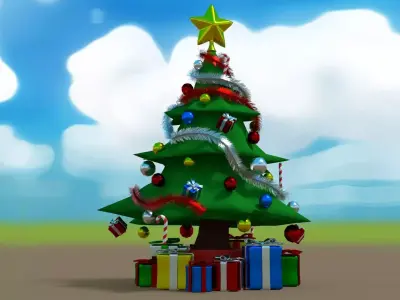 Cartoon Christmas Tree Low-poly 3D model purchase