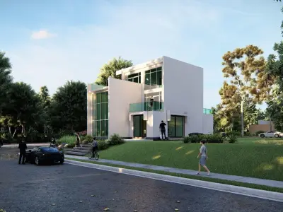 5 Bedroom Modern House Model Low-poly 3D model