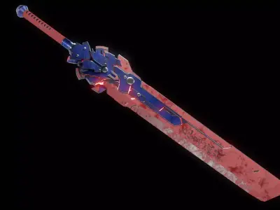 FREE Cyberpunk Greatsword Game Ready Energy Weapon Free low-poly 3D model