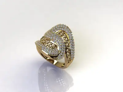 STL 3DM Women Ring Womens Ring Diamonds With Stone Model DP1505 3D print model