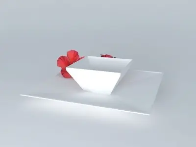 decoration bowl with flowers Free 3D model