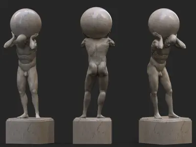 Atlas Statue Low-poly 3D model
