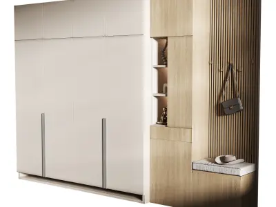 Hallway area with a minimalistic hanger 3 3D model