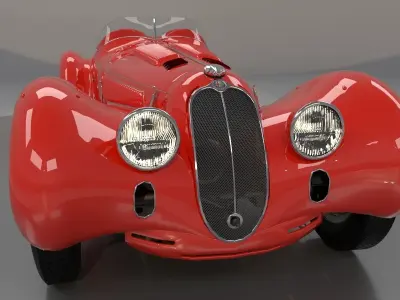 Alfa Romeo 8c 2900 Mille Miglia Roadster Low Poly 3D model