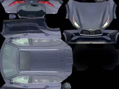 Toyota Highlander 2023 Low-poly 3D model