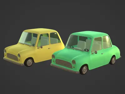 Cartoon Cars Low-poly 3D model