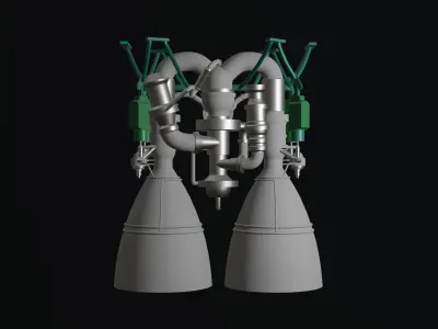 RD-180 Rocket Engine 3D model