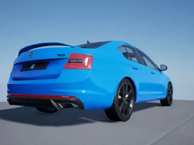 Skoda Octavia RS Game model with Texture Low-poly 3D model