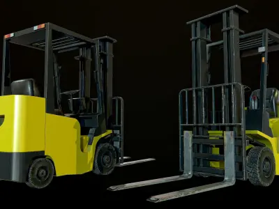 Game-Ready Liftruck with pallet Low-poly 3D model