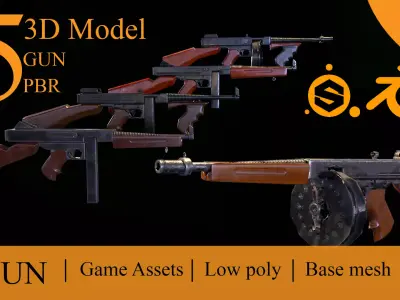 Gun -vol 01 Low-poly 3D model