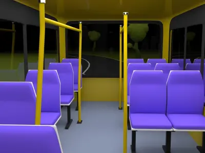 Cartoon bus Low-poly 3D model