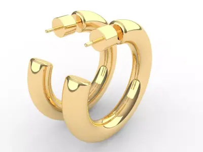 GOLD HOOPS  EARRINGS 3D print model