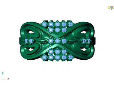 Women Ring Diamond Stone STL 3DM Lightweight Printable 3D print model 11