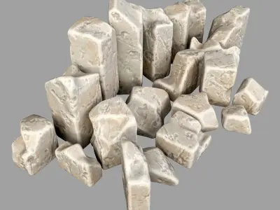 Stone block smooth decor n2 3D model
