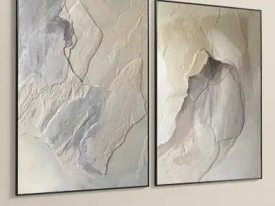 Plaster Two Photo Frame 257 Low-poly 3D model