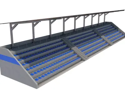 Tribune stadium with seats 3D model