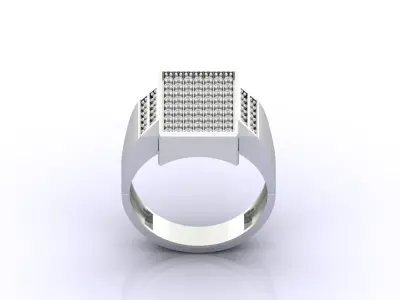 Print Ready STL 3DM  Gents Rings Diamond Men Ring  3D print model 107