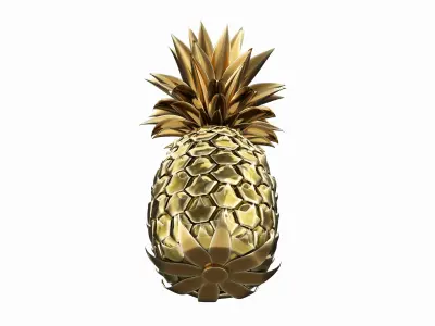 Gold pineapple 3D model