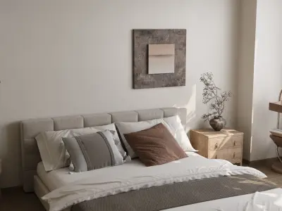 wabi-sabi bedroom 3D model 3D model