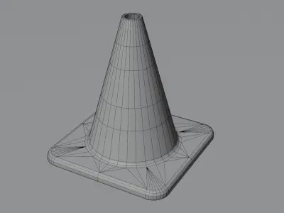 Traffic Cone Low-poly 3D model