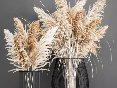 Decorative Bouquet of dried pampas grass 193 3D model