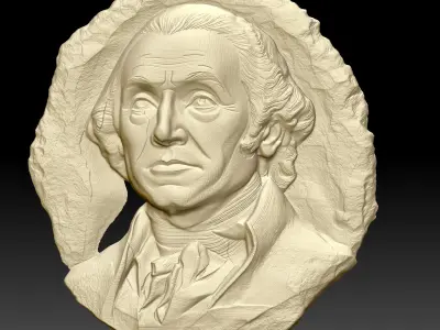 3D BasRelief Model of George Washington 3D print model