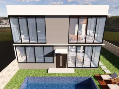 Luxury House with Private Pool 3D model