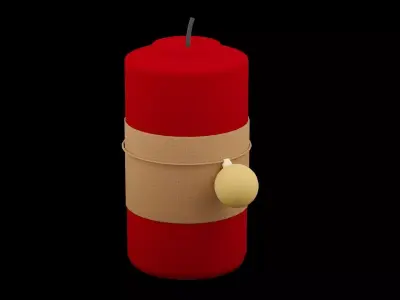 Christmas Candle Low-poly 3D model