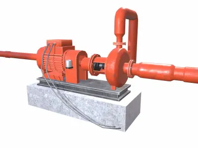 Motor Pump Low-poly 3D model