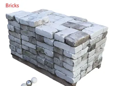 Ultra realistic Bricks Scan Low-poly 3D model