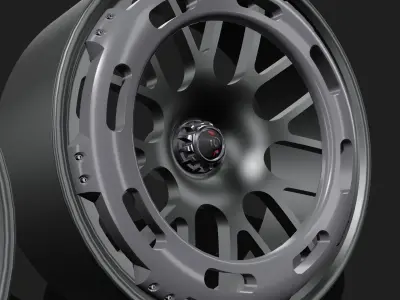 Monoblock Race Wheels Mesh style 4 sizes with extras 3D print model