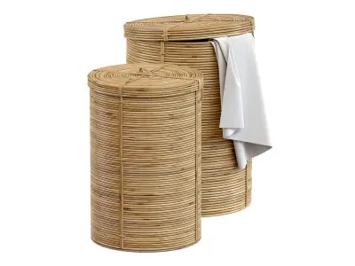 Laundry baskets Chaka Nature rattan 3D model