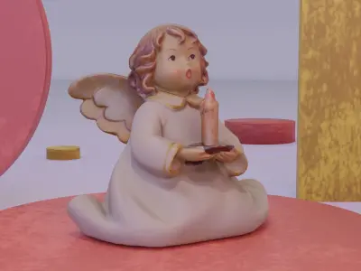 Angel poor art 01 Low-poly 3D model