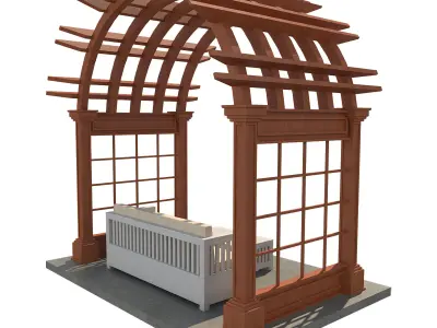 Pergola 4  Low-poly 3D model