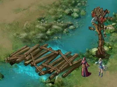 Game Nagisen Grassland - Wooden Bridge - Fence - Flag 3D model