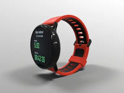 Amazfit Pace Sport Smart Watch Red Low-poly 3D model