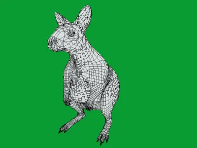 Dusky Wallaby Pademelon Low-poly 3D model