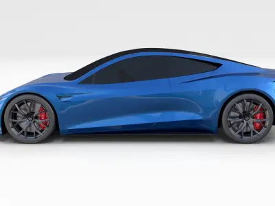 Tesla Roadster Electric Blue 3D model