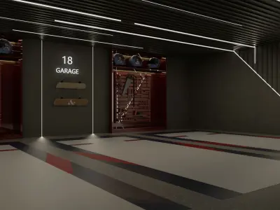 Car studio interior 3D model