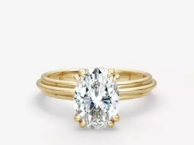 Oval diamond ring 3D print model purchase