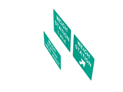 Road Sign US R13 Series Weigh Stations 3D model
